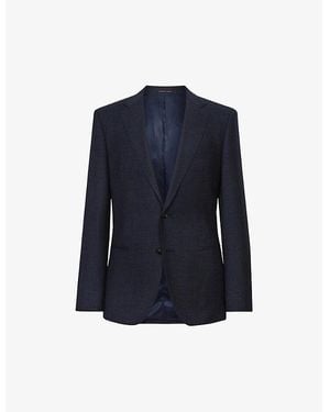 Reiss Dunn Checked Slim-Fit Wool Blazer - Blue