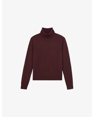 Reiss Wendy Roll-Neck Wool Jumper - Red