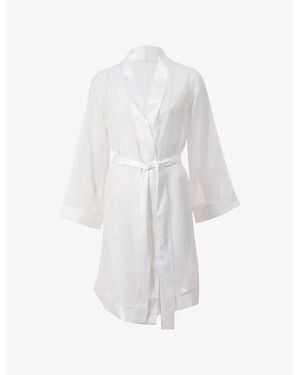 Bluebella Satin-Trim Chiffon Kimono - White