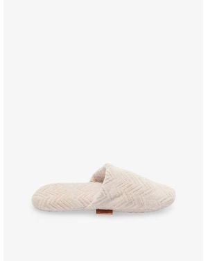 Missoni Chalk Zigzag-Pattern Cotton-Terry Slippers - White