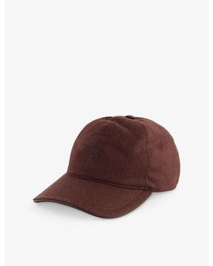 Corneliani Logo-Embellished Wool And Cashmere Cap - Brown