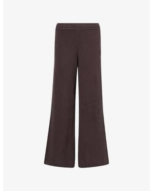 BO+TEE Wide-Leg Drawstring-Waist Cotton-Knit Jogging Bottoms - Brown