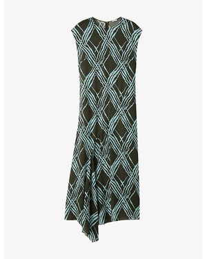 JOSEPH Lauri Checked Rayon And Silk Maxi Dress - Green