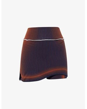 Ph5 Tennis Graphic-Pattern Stretch-Knit Skort - Blue