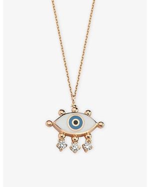 La Maison Du Couturier Selda Evil Eye 14Ct Rose- And Diamond Necklace - Metallic