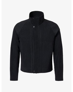 Homme Plissé Issey Miyake Tailored Pleated Knitted Jacket - Blue