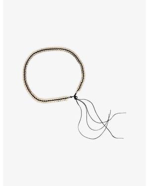 Sandro Disc-Embellished Leather Belt - Metallic
