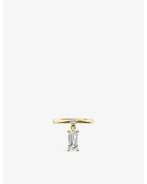 Iphoria Mini Pierced 18Ct- Vermeil And Emerald-Cut Topaz Drop Ring - White