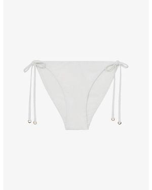 Reiss Riah Side-Tie Stretch-Woven Bikini Bottoms - White