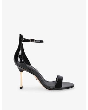 Kurt Geiger Bank Patent Leather Heeled Sandals - Black
