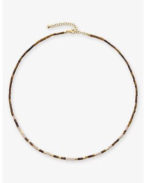 Monica Vinader Delphi Gemstone 18Ct Vermeil And Tiger Eyes Beaded Necklace - Metallic