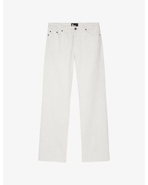 The Kooples Wide-Leg Mid-Rise Coated Cotton Jeans - White