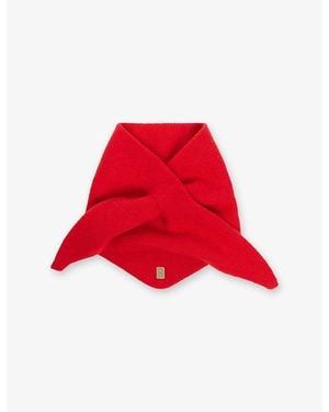 Sandro Stripe Wool And Cashmere Scarf - Red