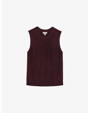 Reiss Mel Round-Neck Cashmere Vest - Purple