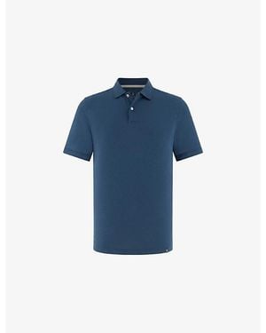BOGGI Short-Sleeved Piqué Cotton-Blend Polo Shirt - Blue