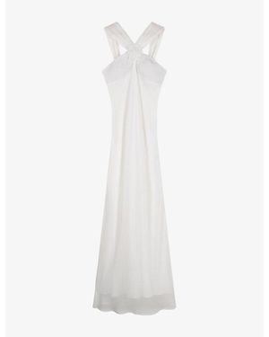 OMNES Amelie Rosette-Embellished Woven Maxi Dress - White