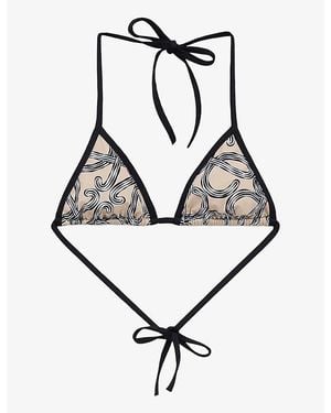 Loewe X Paula's Ibiza Anagram-Print Triangle Bikini Top - Black