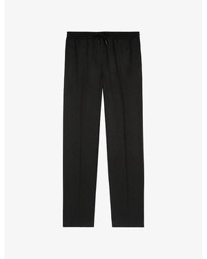 The Kooples Drawstring-Waist Straight-Leg Wool Trousers - Black