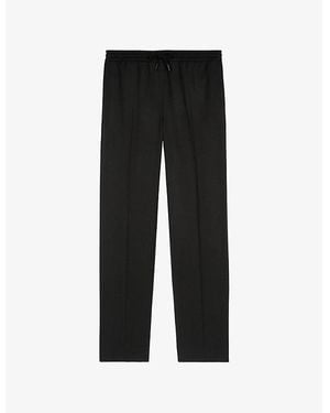 The Kooples Drawstring-Waist Straight-Leg Wool Trousers - Black