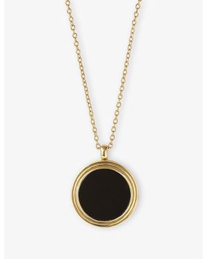 Astley Clarke Stilla 18Ct And Onyx Locket Necklace - White