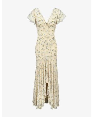high neck pleated maxi dress Metallic Pleated High-Neck Maxi Dress Earthbound Moss / M