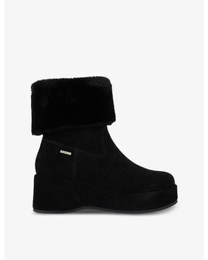 Carvela Kurt Geiger Apres Wedge-Heel Suede Ankle Boots - Black