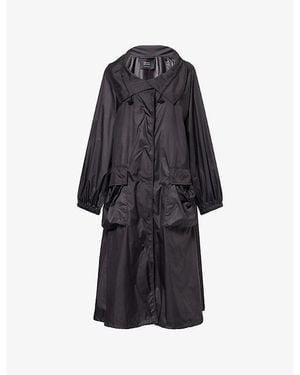 Perfect Moment Parachute Patch-Pocket Woven Coat - Black