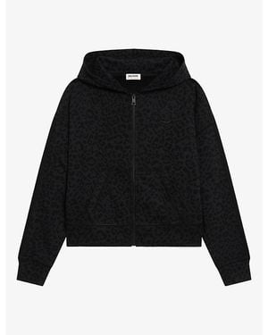 Zadig & Voltaire Swee Leopard-Print Cotton-Jersey Hoody - Black