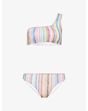 Missoni Zig-Zag Asymmetric Bikini Set - White
