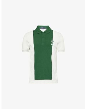 Fred Perry X Craig Contrast-Panel Short-Sleeves Cotton-Piqué Polo Shirt - Green