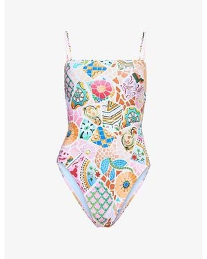 Seafolly Beach Boheme Square-Neck Swimsuit - White