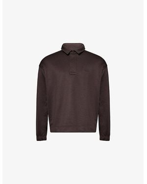 Lacoste Loose-Fit Fleece Cotton-Blend Polo Shirt - Brown