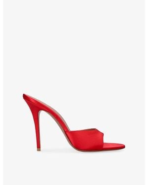 AMINA MUADDI Elodie 105 Satin Slipper - Red