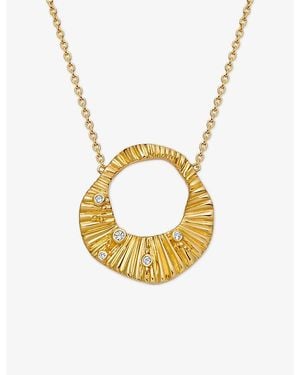 Astley Clarke Raye 18Ct And Lab-Grown Sapphire Pendant Necklace - Metallic