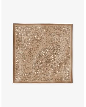 Cartier Panthère Dots Printed Silk-Twill Scarf - Natural