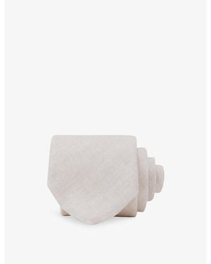 Reiss Luciano Linen Tie - White