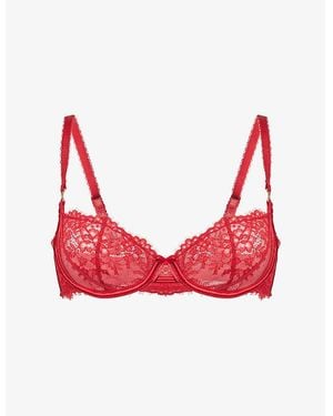 Lounge Underwear Adore Balcony Lace Bra - Red