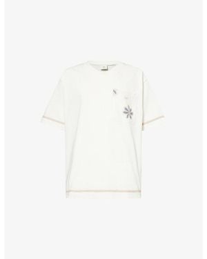 CHE Daisel Embroidered Cotton T-Shirt - White