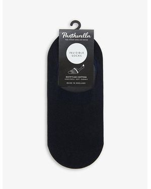 Pantherella Logo Cotton-Blend Invisible Socks - Black