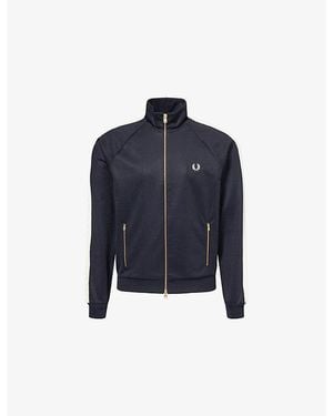 Fred Perry Cable-Knit Taped Cotton-Blend Track Jacket - Blue