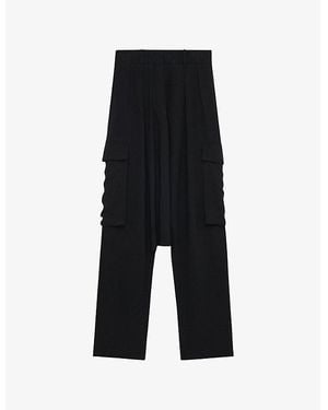 Loewe Drop-Crotch Woven Trousers - Black