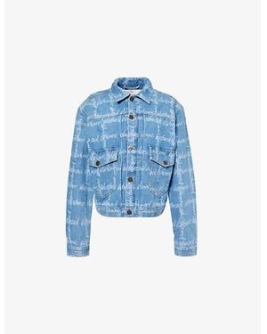 Vivienne Westwood Marlene Logo-Print Cotton Denim Jacket - Blue