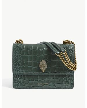 Kurt Geiger Shoreditch Crocodile-embossed Leather Cross-body Bag - Green