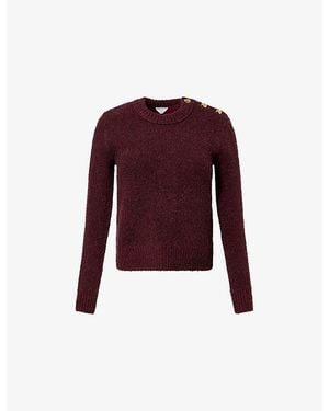 Bottega Veneta Bouclé Round-Neck Knitted Sweater - Purple