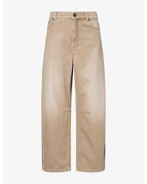 Weekend by Maxmara Worn-Look Barrel-Leg Denim Jeans - Natural