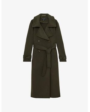 Reiss X Atelier Scarlett Belted-Waist Wool Coat - Green