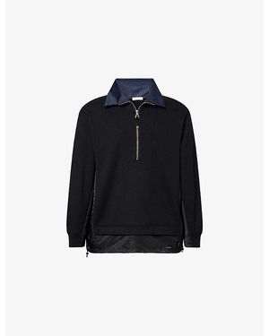Toga Virilis Porter Half-Zip Cotton Sweatshirt - Blue