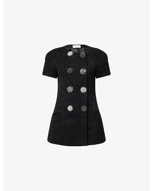 Dries Van Noten Bonny Jewel-Embellished Woven Jacket - Black