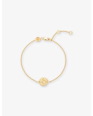 Astrid & Miyu Zodiac Gemini 18Ct-Plated Sterling- And Cubic Zirconia Pendant Bracelet - Metallic