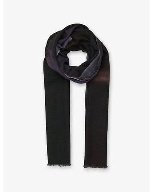 eem Abstract Print Wool-Silk Scarf - Black